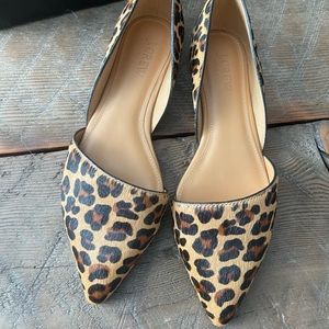 Sassy  J Crew calf hair animal print D’Orsay flats  size 7